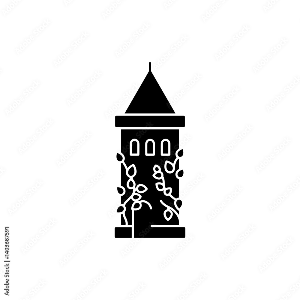 Tower with Ivy Growing Up the Side, Symbolizing Magical Mystery Tower with Ivy Growing Up the Side, Symbolizing Magical Mystery