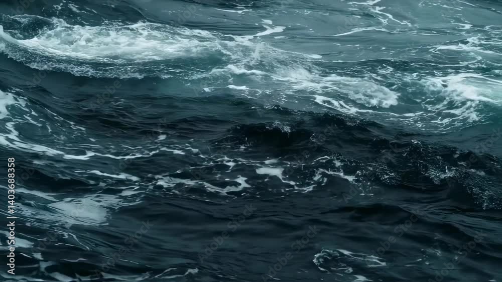 Powerful Ocean Waves Crashing With White Foam And Dark Blue Water Movement Powerful Ocean Waves Crashing With White Foam And Dark Blue Water Movement