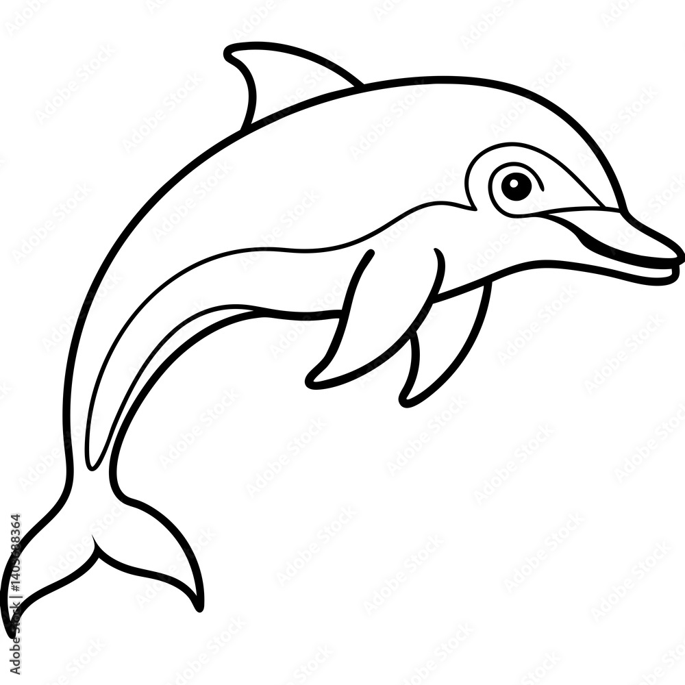 Fototapeta premium Minimalist Dolphin Line Art Vector