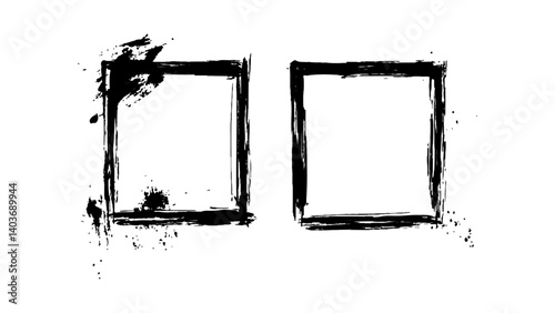 Simple sketched frame hand drawn isolated on white background. Vector hand drawn squares set frames sketches graphic white background.