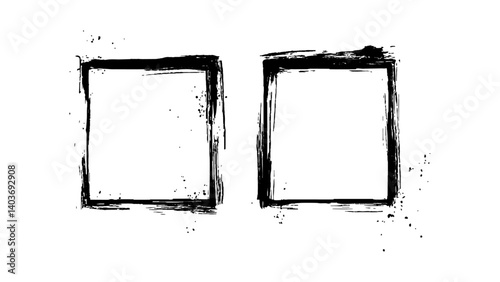 Simple sketched frame hand drawn isolated on white background. Vector hand drawn squares set frames sketches graphic white background.