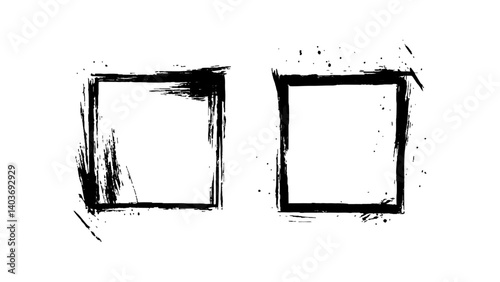 Simple sketched frame hand drawn isolated on white background. Vector hand drawn squares set frames sketches graphic white background.