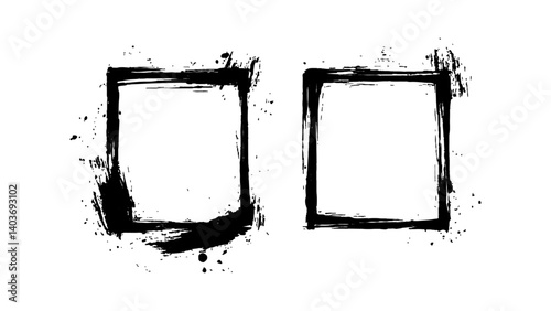 Simple sketched frame hand drawn isolated on white background. Vector hand drawn squares set frames sketches graphic white background.