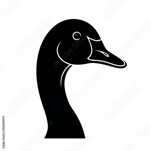 goose face silhouette on a white background