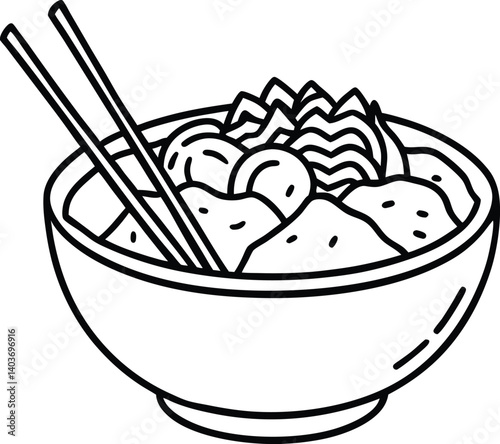 hand drawn flat design chinese food illustration