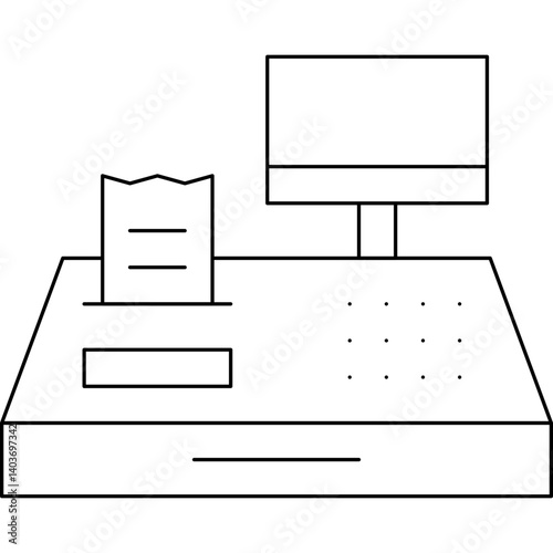 Cash Register icon single vector illustration
