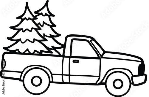 cartoon truck isolated on white background