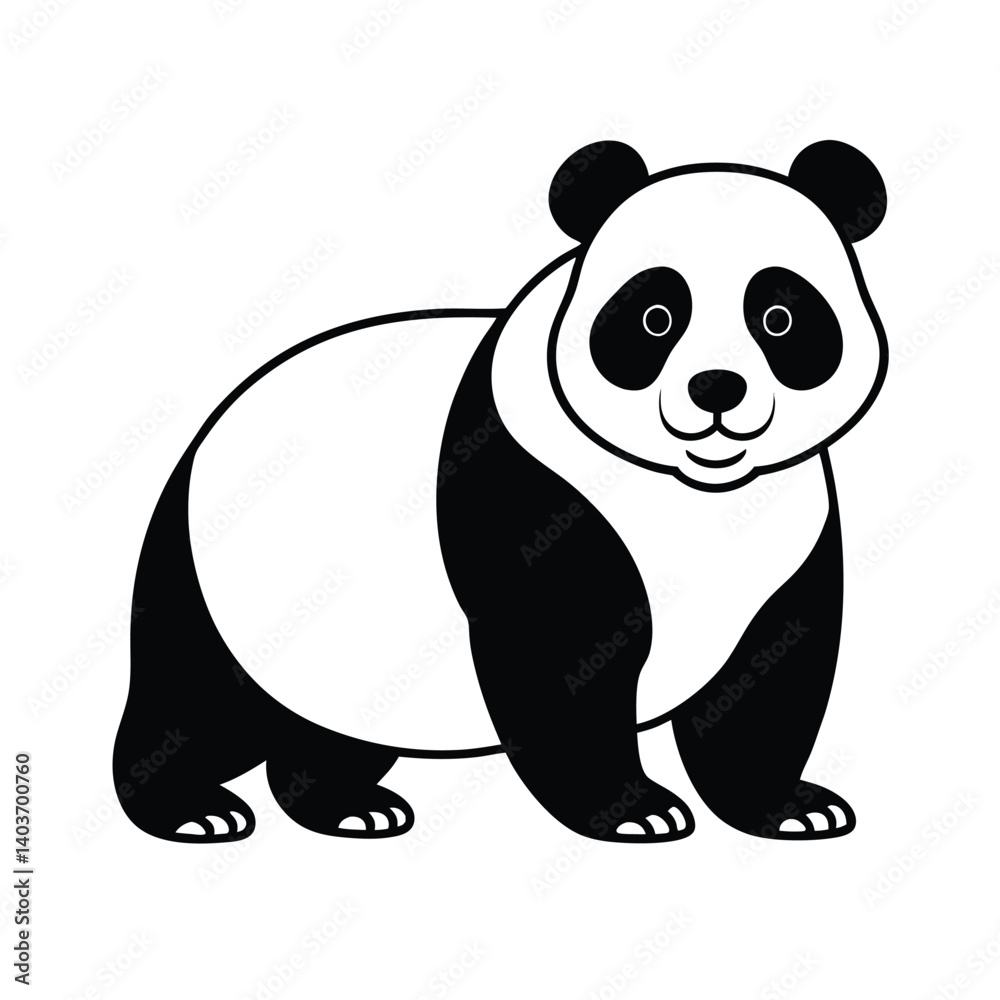Naklejka premium panda with a white background