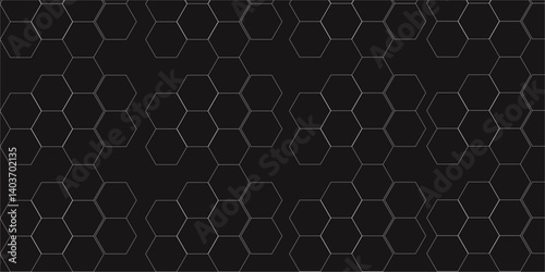 Abstract  honeycomb white and black ideas for your design banners , book, Website work, stripes,3D Futuristic hexagonal geometric hexagon print texture  banner panorama mosaic black background.