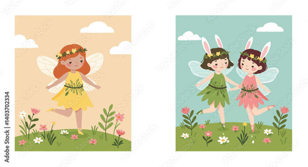 Fototapeta premium Cute unicorn painting a colorful rainbow in flat vector illustration