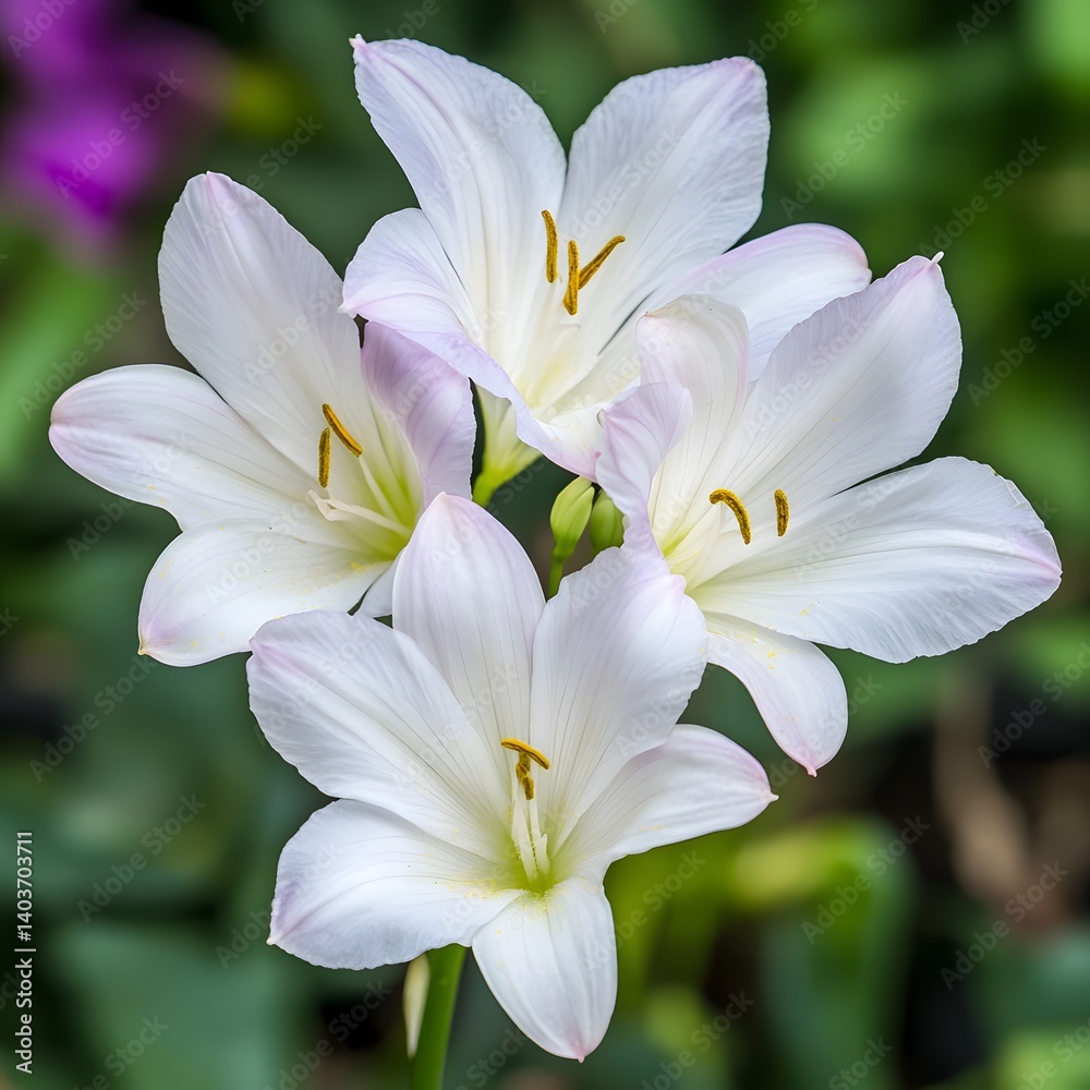 Fototapeta premium Stunning Closeup of Four Delicate White Flowers