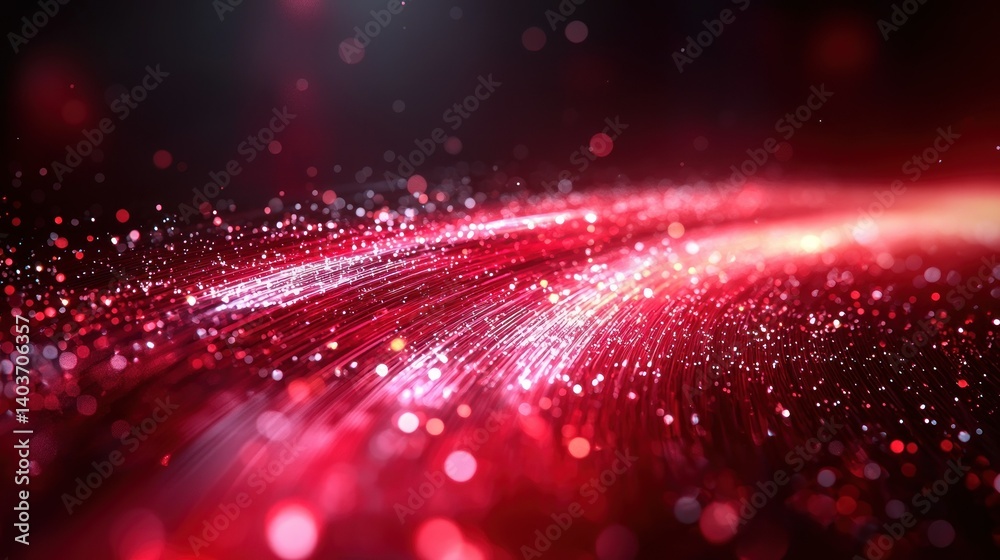 Fototapeta premium Abstract Red Glowing Particles Background