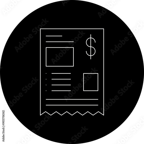 Receipt icon single vector illustration