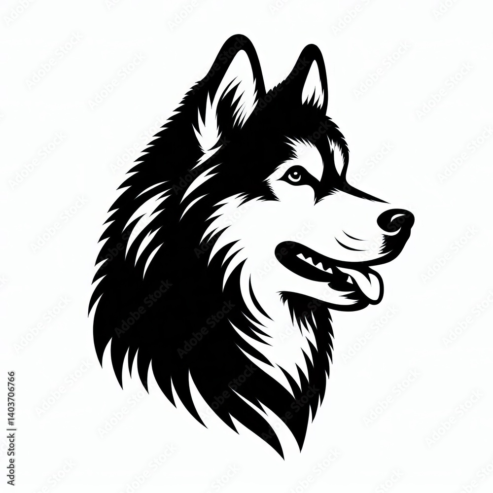 Fototapeta premium Siberian Husky Dg Silhouette