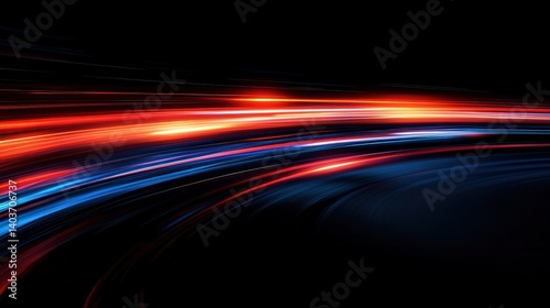 Dynamic light trails creating a vibrant abstract background.
