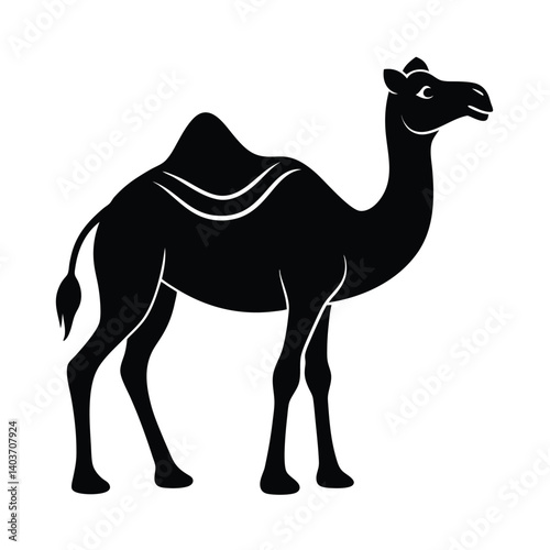 ilhouette vector of camel on white backgrond