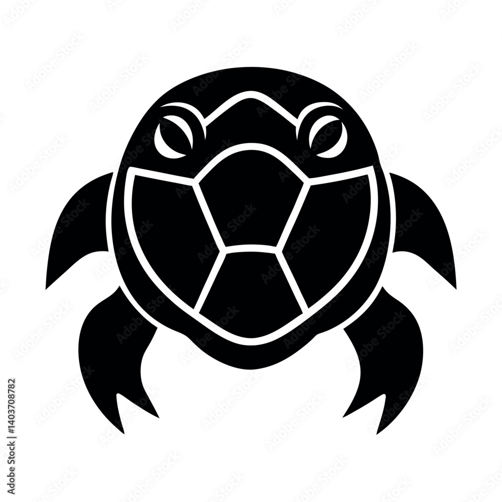 Obraz premium turtle face silhouette on a white background
