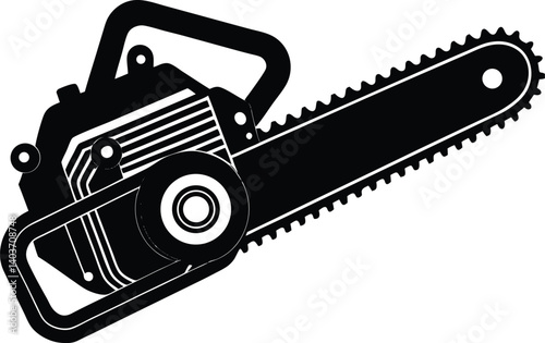 Chainsaw Silhouette Vector | Tool, Lumberjack & Cutting Equipment