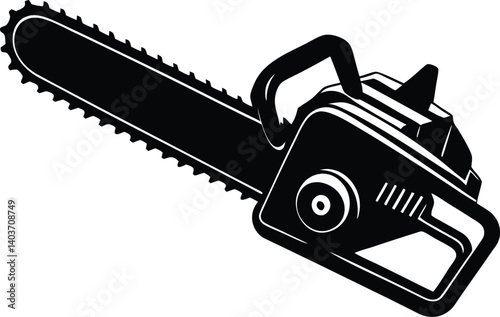 Chainsaw Silhouette Vector | Tool, Lumberjack & Cutting Equipment