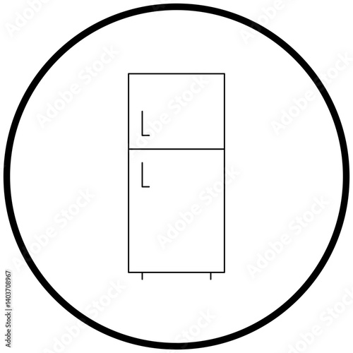 Fridge icon single vector illustration