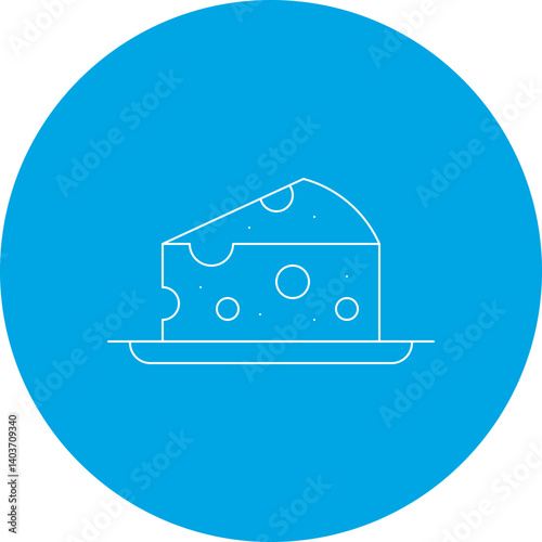 Cheese single vector icon illustration