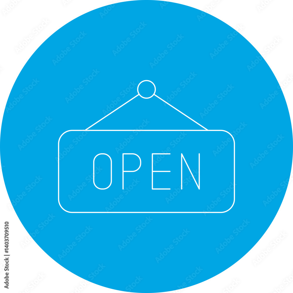Open Sign icon single vector illustration Open Sign icon single vector illustration