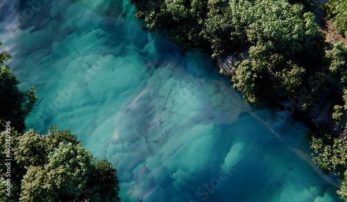 Foto Canal view, river full of trees along the canal, nature view, landscape, 3D illu