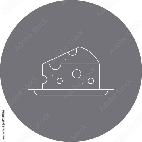 Cheese single vector icon illustration