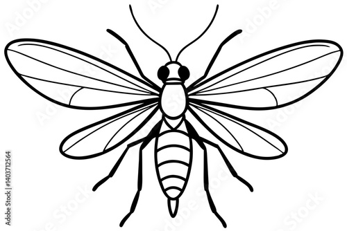 Mayfly Silhouette Sketch