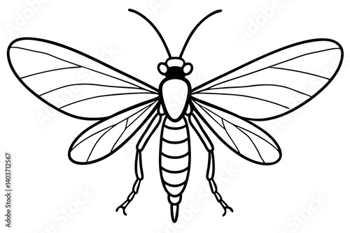 Mayfly Silhouette Sketch