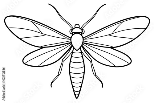 Mayfly Silhouette Sketch
