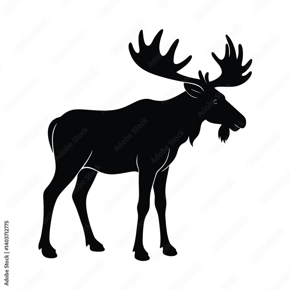 silhouette vector of moose on white backgrond silhouette vector of moose on white backgrond