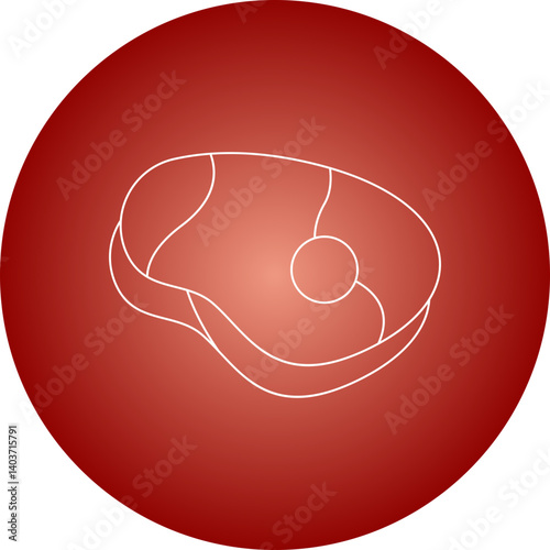 Raw Meat icon single vector illustration