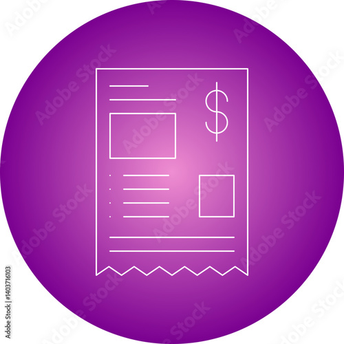 Receipt icon single vector illustration