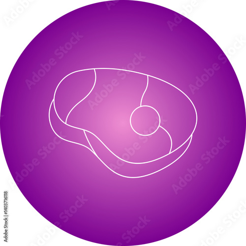 Raw Meat icon single vector illustration