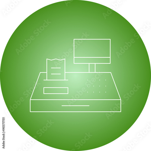 Cash Register icon single vector illustration