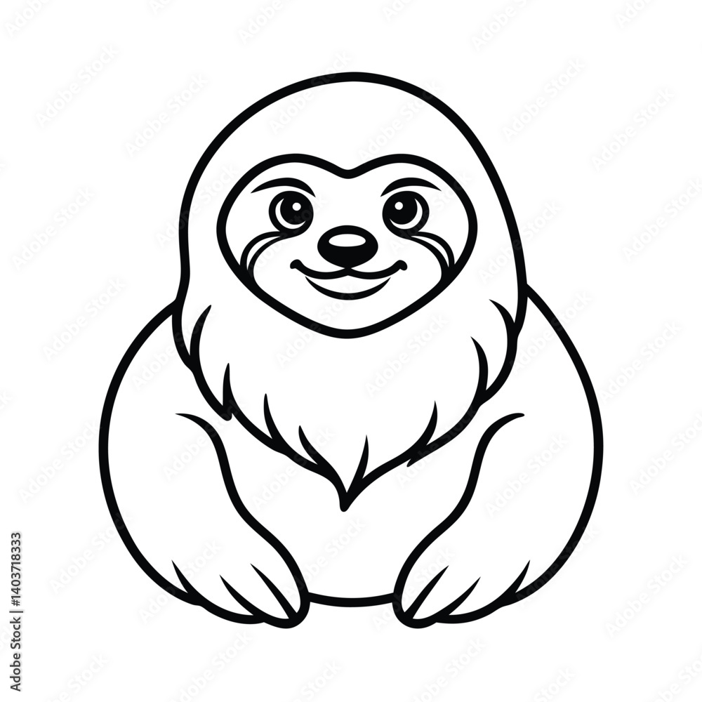 sloth line art vector on white background sloth line art vector on white background