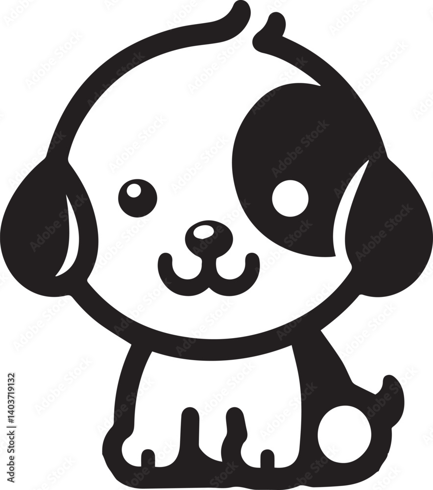 Black & White Puppy Dog Vector Black & White Puppy Dog Vector
