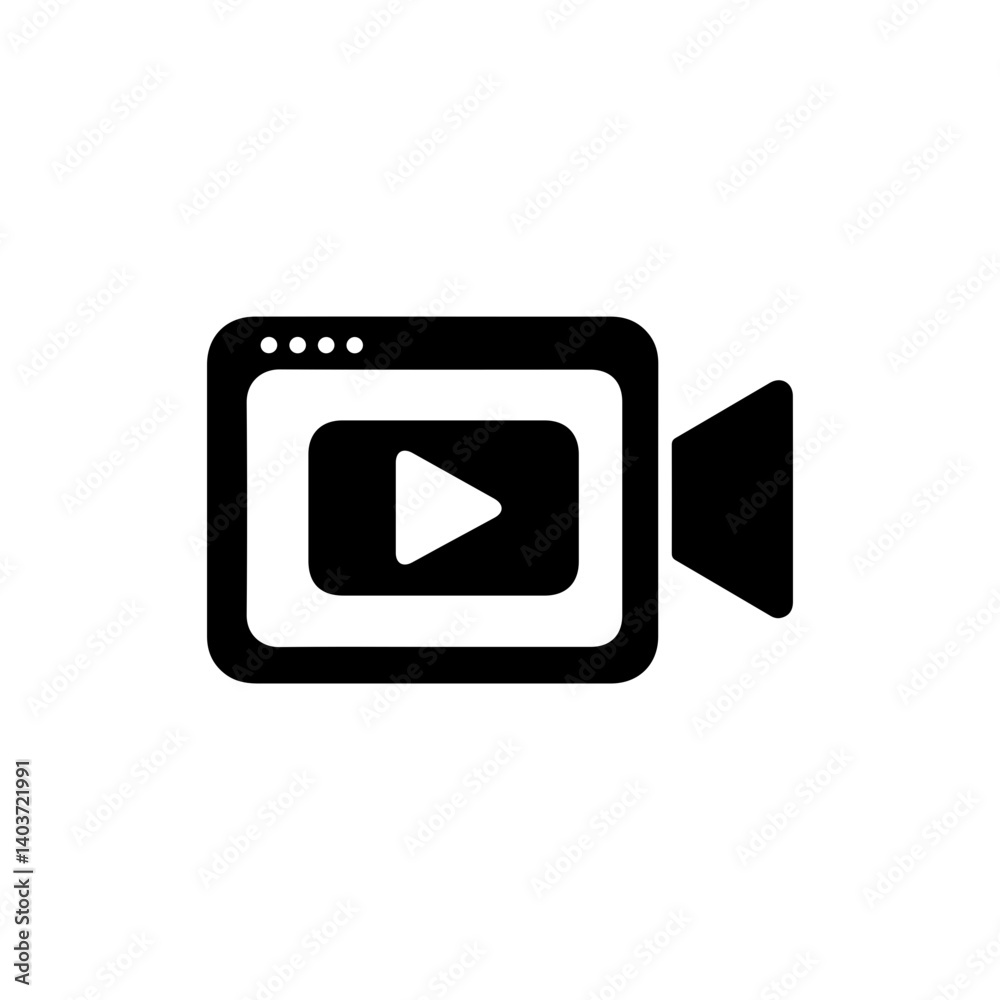 Video Camera with Play Button Symbolizing Video Streaming Options Video Camera with Play Button Symbolizing Video Streaming Options