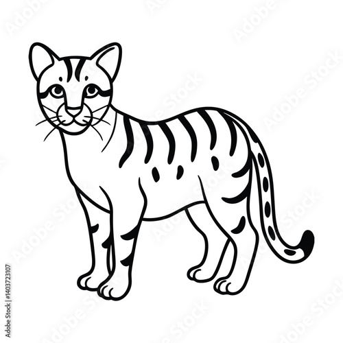 ocelot line art vector on white background