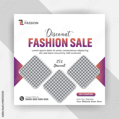 modern fashion sale social media post design template