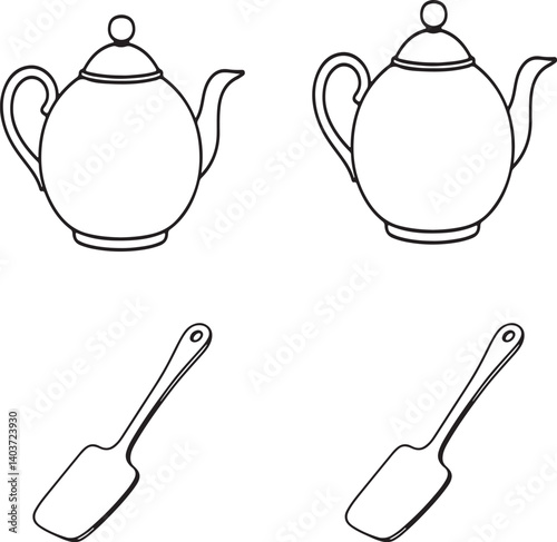 I will caret a tea pot and spatula