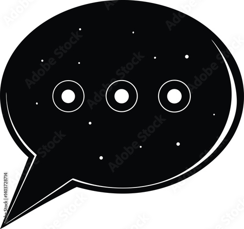 Chat Message Silhouette Vector | Communication, Talk & Social Icon