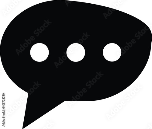 Chat Message Silhouette Vector | Communication, Talk & Social Icon