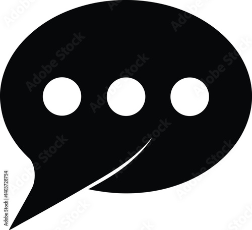 Chat Message Silhouette Vector | Communication, Talk & Social Icon