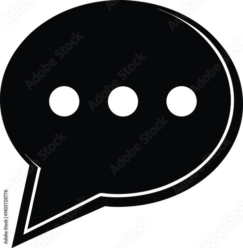 Chat Message Silhouette Vector | Communication, Talk & Social Icon