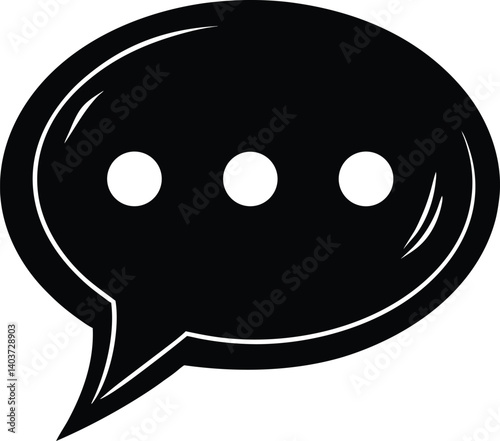 Chat Message Silhouette Vector | Communication, Talk & Social Icon