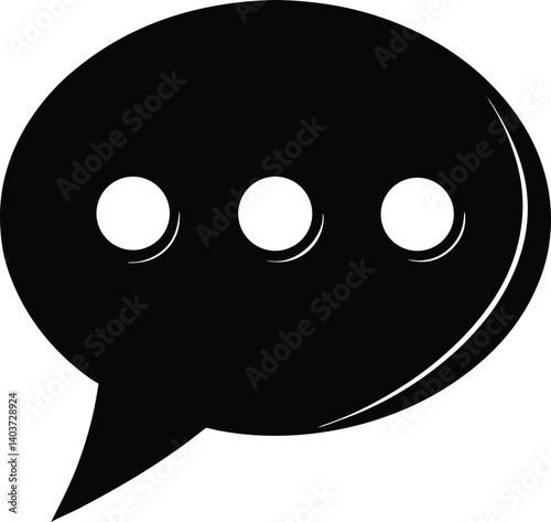 Chat Message Silhouette Vector | Communication, Talk & Social Icon