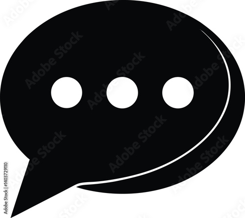 Chat Message Silhouette Vector | Communication, Talk & Social Icon