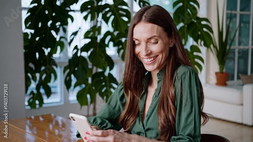 The Woman with Smartphone Joy